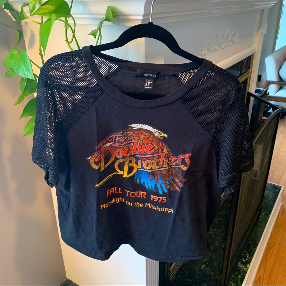 F21+ Doobie Brothers Crop Top